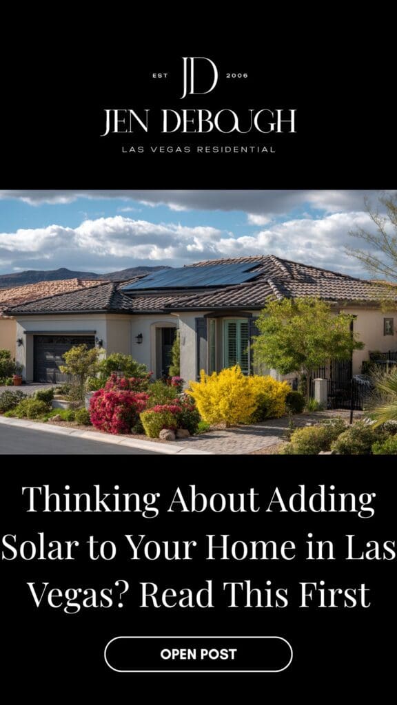 Nevada solar real estate tips ;  solar panels Las Vegas homes; selling a house with solar panels in Las Vegas
